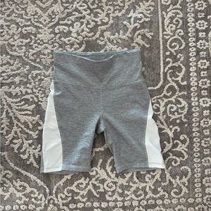 Xersion Gray and White Bike Shorts for Women